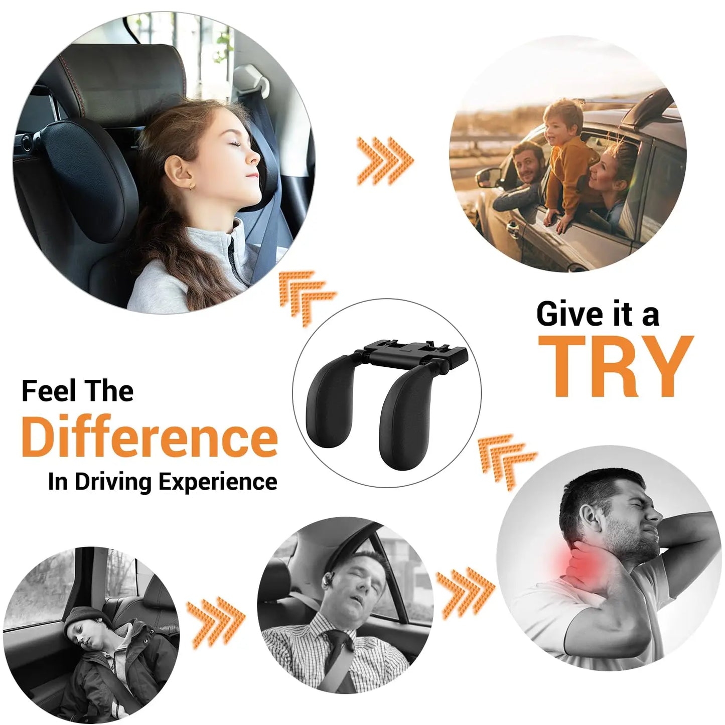 Adjustable Auto Cervical Pillow with Memory Foam & Side Pads Ergonomic