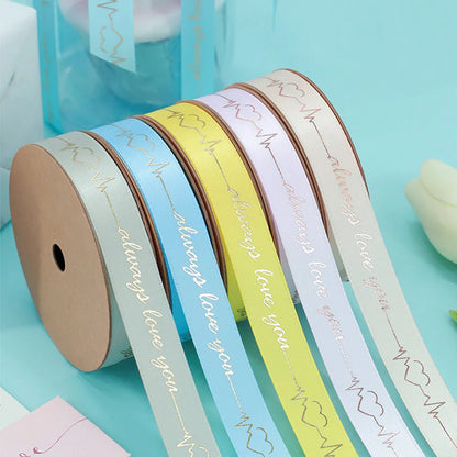 100Yards/lot 10mm-39mm Customized Logo Printed Satin Ribbons for Gift Box Packaging Party Wedding Personalized Decoration