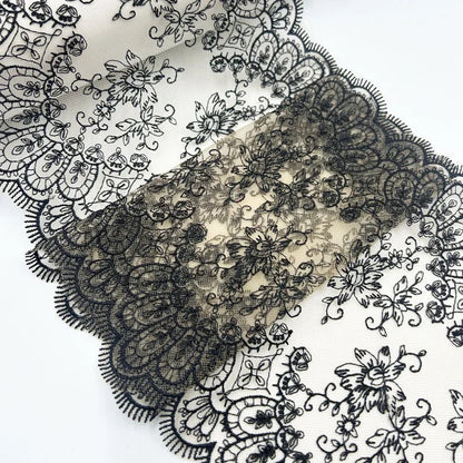1 Yards Black Flower Brown Embroidery Lace Bra Grey DIY Craft Sewing Supplies Skirt Hem Decoration Accessories