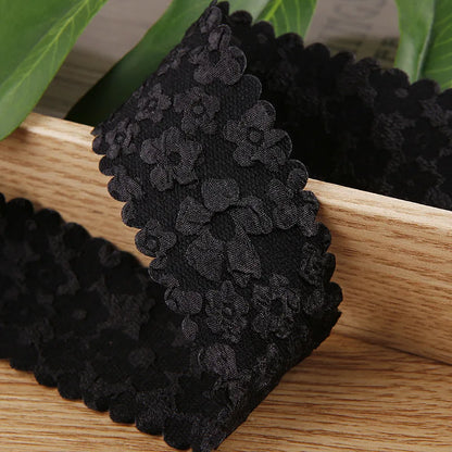 10 Yards Flowers Wavy Edge Lace Ribbon DIY Handmade Material Headdress For Hair Bows 25MM38MM Craft Accessories