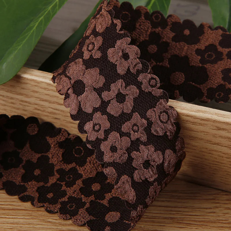 10 Yards Flowers Wavy Edge Lace Ribbon DIY Handmade Material Headdress For Hair Bows 25MM38MM Craft Accessories