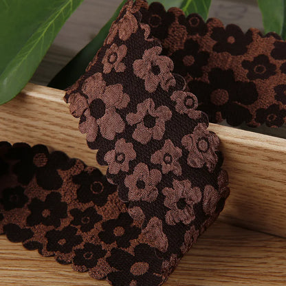 10 Yards Flowers Wavy Edge Lace Ribbon DIY Handmade Material Headdress For Hair Bows 25MM38MM Craft Accessories