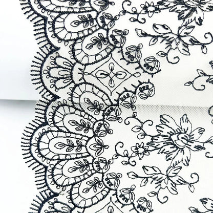 1 Yards Black Flower Brown Embroidery Lace Bra Grey DIY Craft Sewing Supplies Skirt Hem Decoration Accessories
