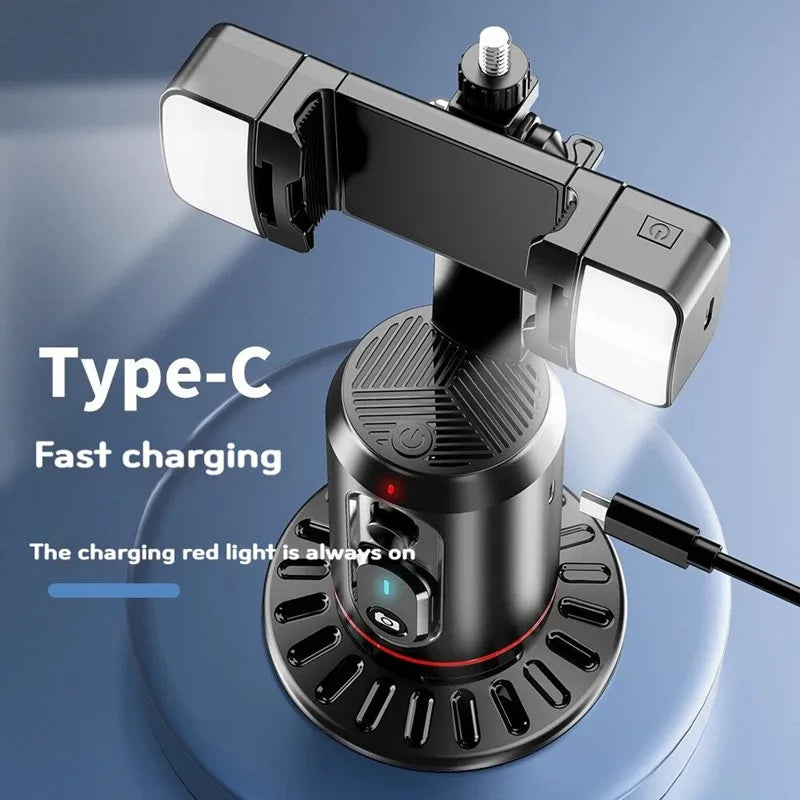 FANGTUOSI 360 Rotation Follow-up Gimbal Stabilizer Monopod Desktop Tracking Gimbal with Remote for Phone Live Photography