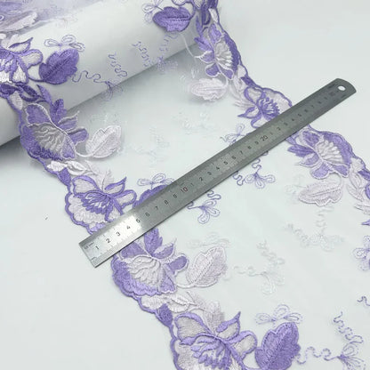 1 Yards Tulle Embroidered Lace Trim DIY Bra Dress Sewing Fabrics Quality Tulle Mesh Trim Fabric For Craft Lingerie Accessories