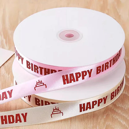 100Yards/lot 10mm-39mm Customized Logo Printed Satin Ribbons for Gift Box Packaging Party Wedding Personalized Decoration