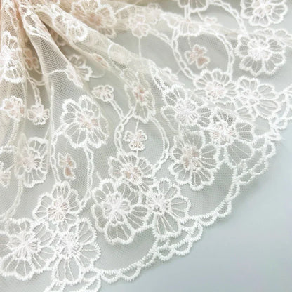 1 Yards Tulle Embroidered Lace Trim DIY Bra Dress Sewing Fabrics Quality Tulle Mesh Trim Fabric For Craft Lingerie Accessories
