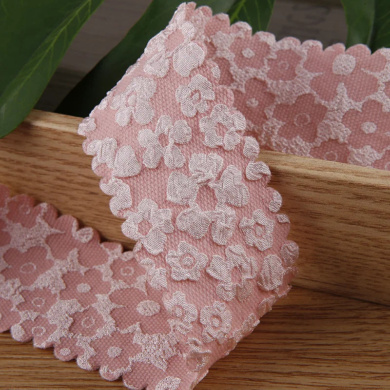 10 Yards Flowers Wavy Edge Lace Ribbon DIY Handmade Material Headdress For Hair Bows 25MM38MM Craft Accessories
