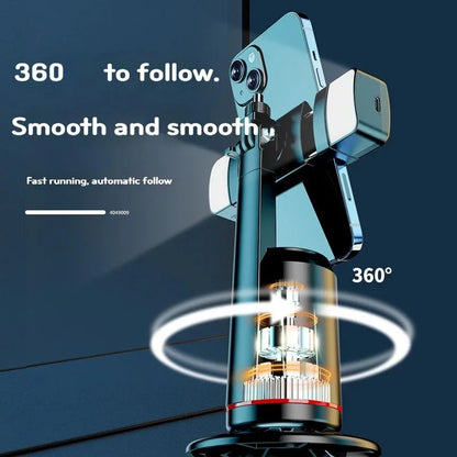 FANGTUOSI 360 Rotation Follow-up Gimbal Stabilizer Monopod Desktop Tracking Gimbal with Remote for Phone Live Photography