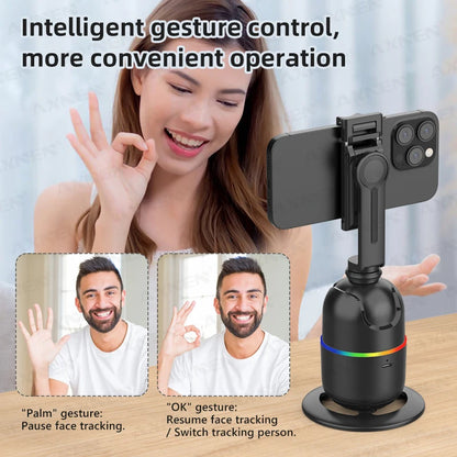 Smart Auto Face Tracking Desktop AI Gimbal for Smartphone & Action Camera 360 Rotation Follow