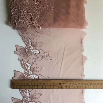 1 Yards Black Flower Brown Embroidery Lace Bra Grey DIY Craft Sewing Supplies Skirt Hem Decoration Accessories