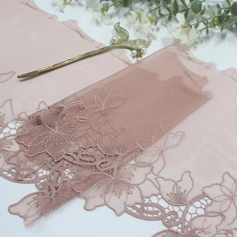 1 Yards Black Flower Brown Embroidery Lace Bra Grey DIY Craft Sewing Supplies Skirt Hem Decoration Accessories