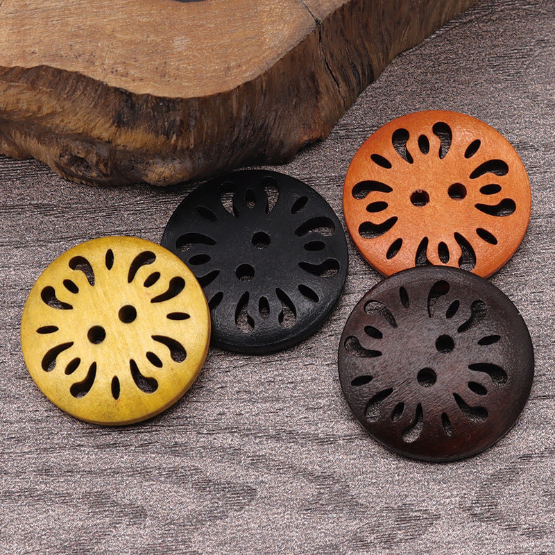 Natural Wood Dyed Lase Coat Sweater Cardigan Clothes Buttons