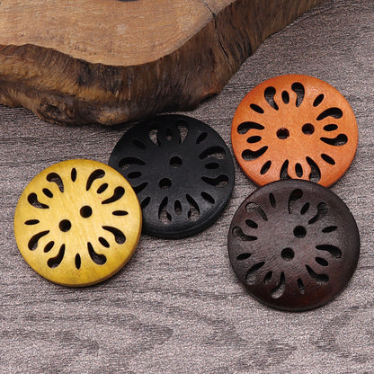 Natural Wood Dyed Lase Coat Sweater Cardigan Clothes Buttons