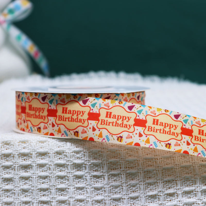Packing Ribbon Polyester Printing Webbing Bouquet Bandage