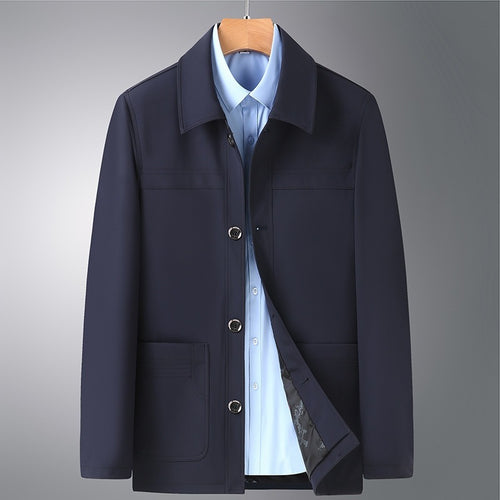 Plus Size Jacket Men's Middle-aged And Elderly Turn-down Collar Coat