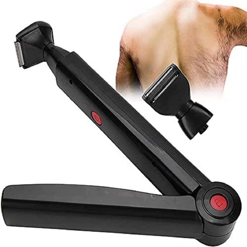 Electric Back Hair Shaver Trimmer Machine Long Handle USB Folding Double Sided Back Body Hair Leg Removal Tool