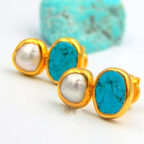 Fashionable Retro Classic Light Luxury Turquoise Earrings