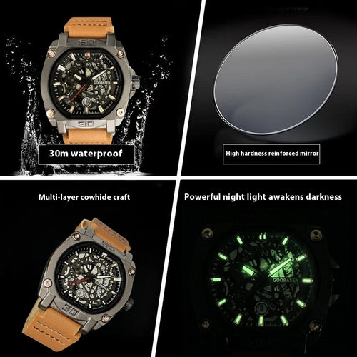 Multi-layer Craft Design Men's Watch Waterproof Luminous