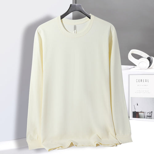 Cotton Loose Round Neck Long Sleeve T-shirt Bottoming Shirt For Men