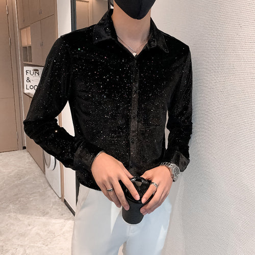 Men's Casual Business Sequined Shirt