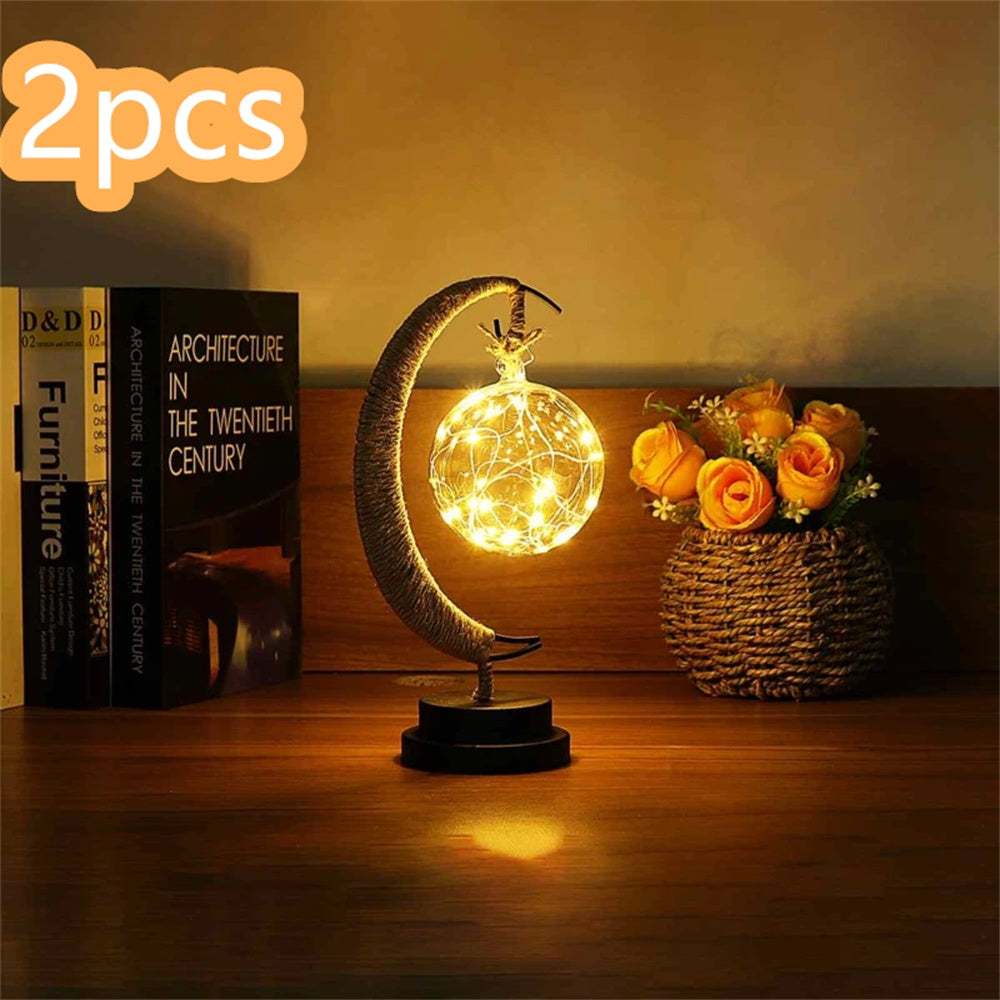 ضوء القمر LED ضوء زخرفي من الحديد المطاوع على شكل نجمة ضوء سلك نحاسي ضوء زخرفي بطارية USB