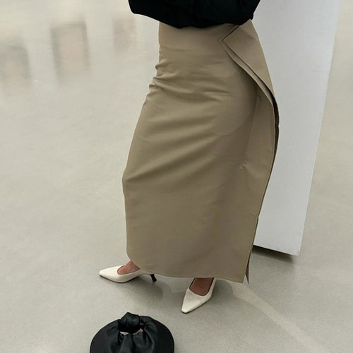 Solid Color High Waist Slim Hip Skirt