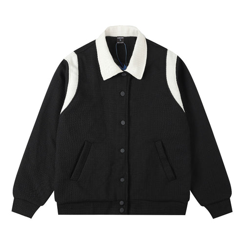 Color Stitching Turnover Neck Jacket Men's Autumn And Winter American Style