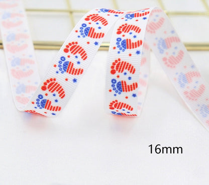 Stars And Stripes Ribbon Dovetail Bowknot Hair Ring Double Stitching Dovetail Ribbon
