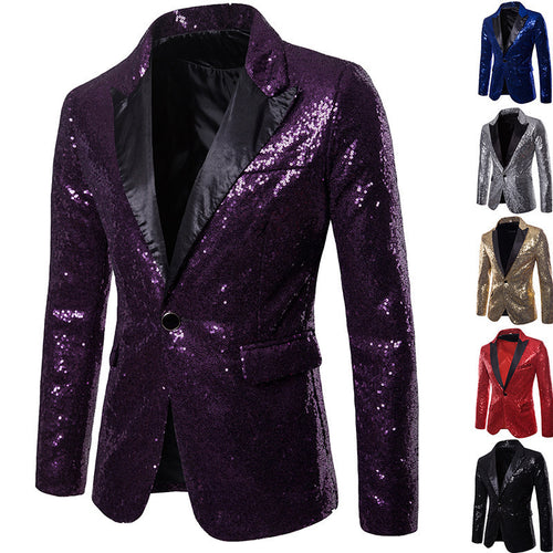 European And American Performance Dress Gold Sequined Suit