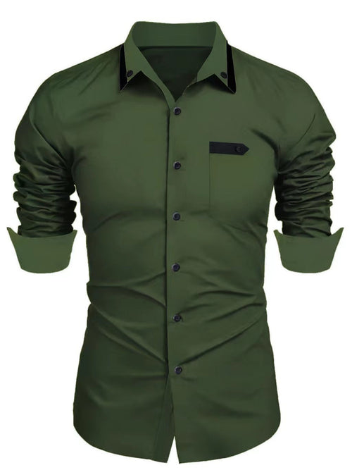 Men's Casual Fashion Business Trends Long-sleeved Shirt