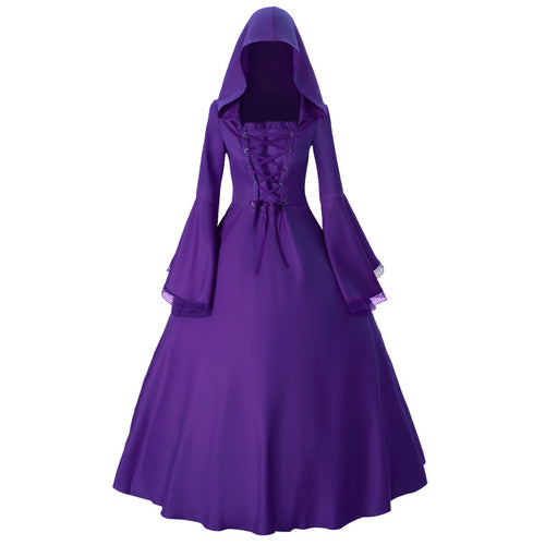 Halloween Medieval Retro Gothic Plus Size Trumpet Sleeve Stage Party Dress