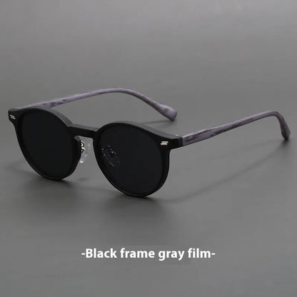 Retro Frosted Round Rim Sunglasses UV-proof Strong Light