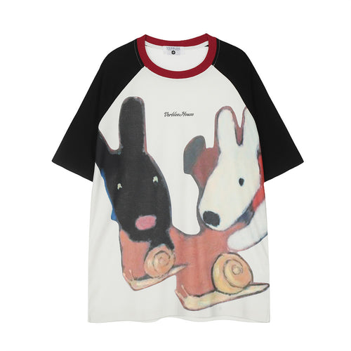 Cartoon Abstract Printing Cotton T-shirt For Men