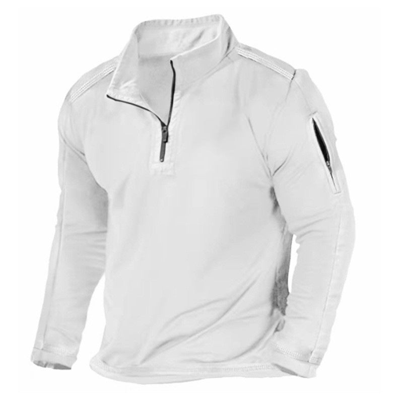 Men's Sports Fashion Zipped Stand Collar Long-sleeved Sweater