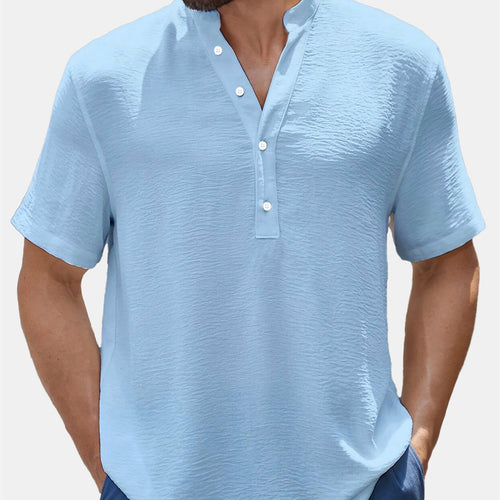 Men's Loose Trendy Short Sleeve Lapel Shirt