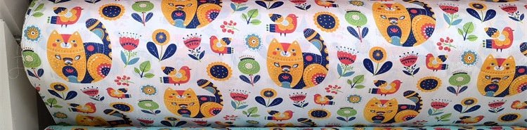 Cartoon Panda And Tiger Cotton Twill
