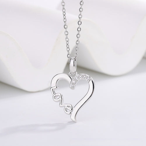 Creative Heart Design LOVE Titanium Steel Necklace LOVE Pendant For Women Wedding Anniversary Party Statement Neck Accessories Jewelry Gift