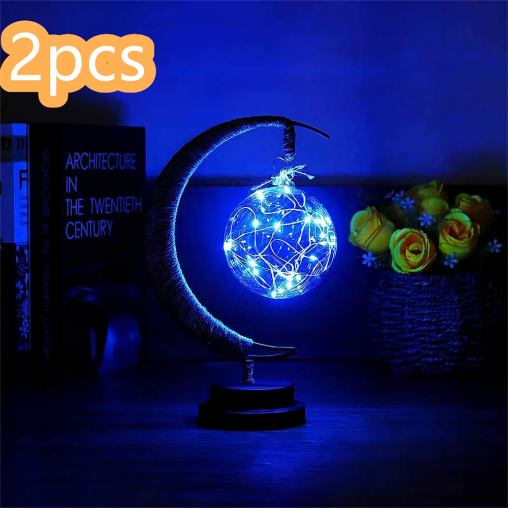 ضوء القمر LED ضوء زخرفي من الحديد المطاوع على شكل نجمة ضوء سلك نحاسي ضوء زخرفي بطارية USB