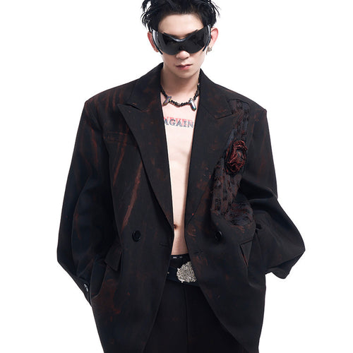 Handmade Doodle Jacket Men's Autumn And Winter Night Show High-grade Suit