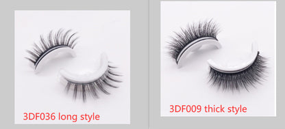 Reusable 3D Mink Lashes Natural False Eyelashes Self Adhesive Fake Glue Free Makeup Eyelash Extension Silk