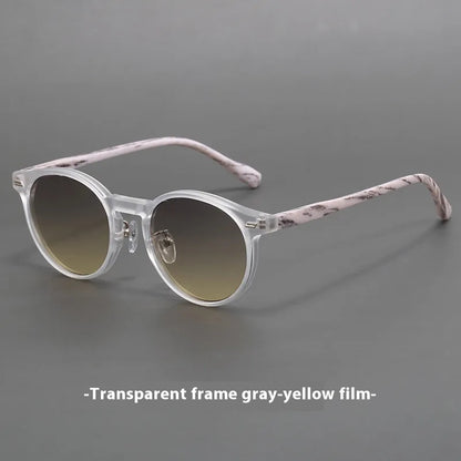 Retro Frosted Round Rim Sunglasses UV-proof Strong Light