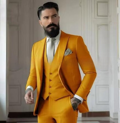 Men's Slim Fit Solid Color Business Suit