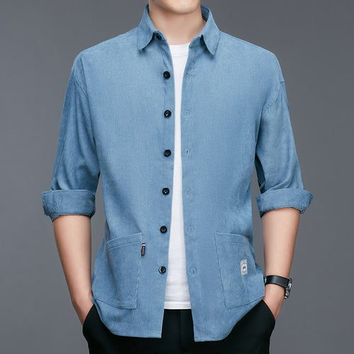 All-matching Shirt Men's Pocket Coat Top Bottoming Shirt