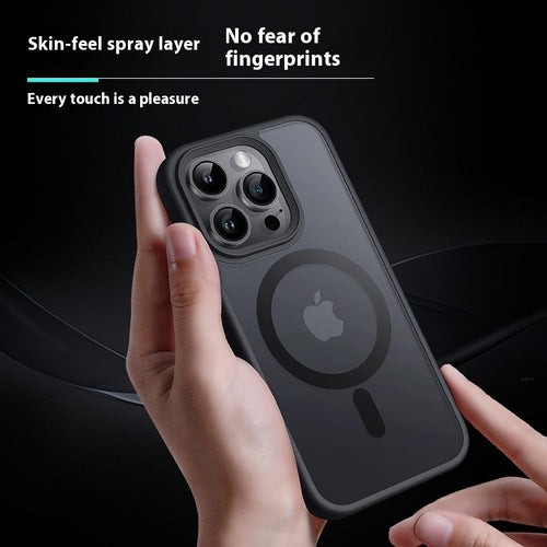 Phone Case Frosted Skin Feeling Inner Airbag Drop-resistant Applicable Iphone15pro Max Magnetic Protective Shell