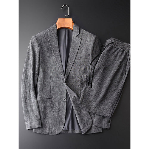 Retro Style Lightweight Striped Casual Suit Jacket