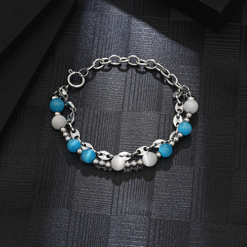 Women's Titanium Steel Stitching Opal Bracelet