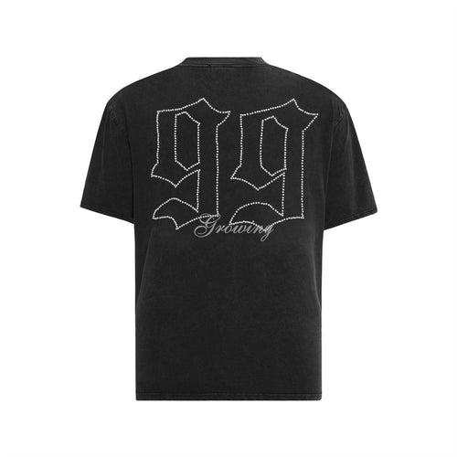 Gothic Letters Distressed Cotton T-shirt For Men