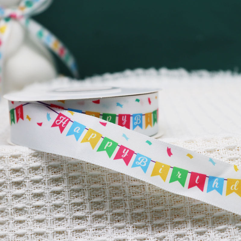 Packing Ribbon Polyester Printing Webbing Bouquet Bandage