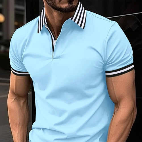 Summer Men's Button Henry Collar Sports Polo